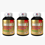 Tres frascos de Omega 3 de 1300 mg con 100 cápsulas blandas cada uno