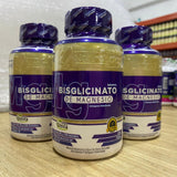 Tres frascos de bisglicinato de magnesio masticable con colágeno hidrolizado