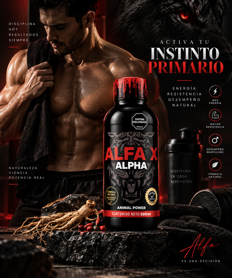 Alfa X Alpha Vitalidad Masculina Suplemento Líquido | Envío Discreto Colombia