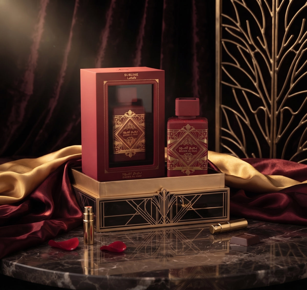 Perfume árabe Lattafa Badee Al Oud Sublime Eau de Parfum 100 ml y su caja original