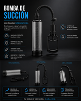Bomba de vacío masculina, detalle del manómetro y la válvula