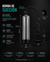 Bomba de vacío masculina, cilindro transparente y anillo de sellado