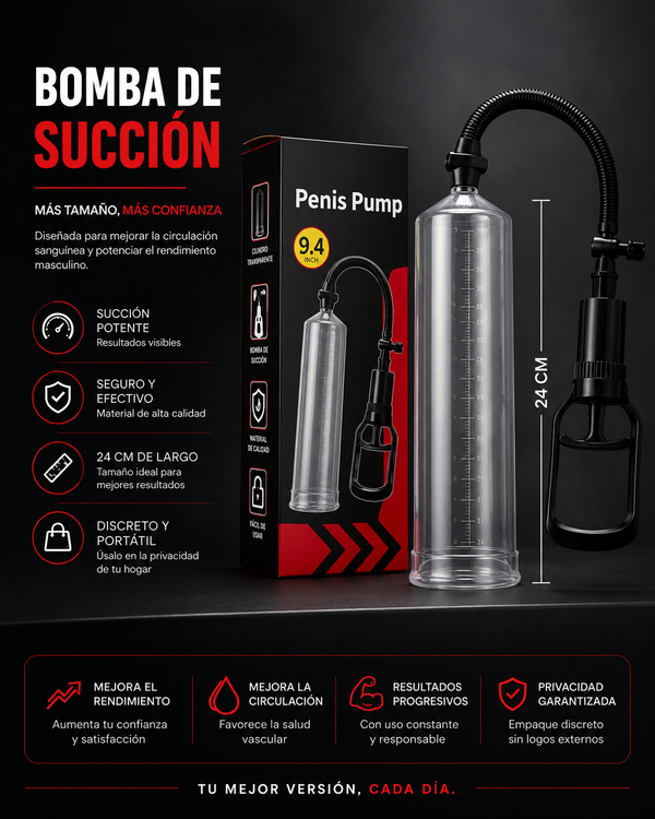 Bomba de vacío para bienestar masculino de 9,4 pulgadas