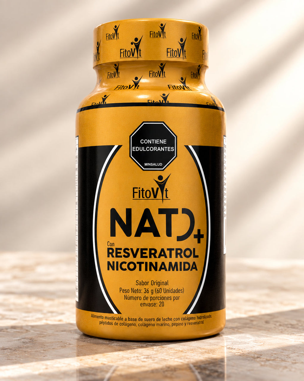 NAD+ con resveratrol y nicotinamida 60 masticables