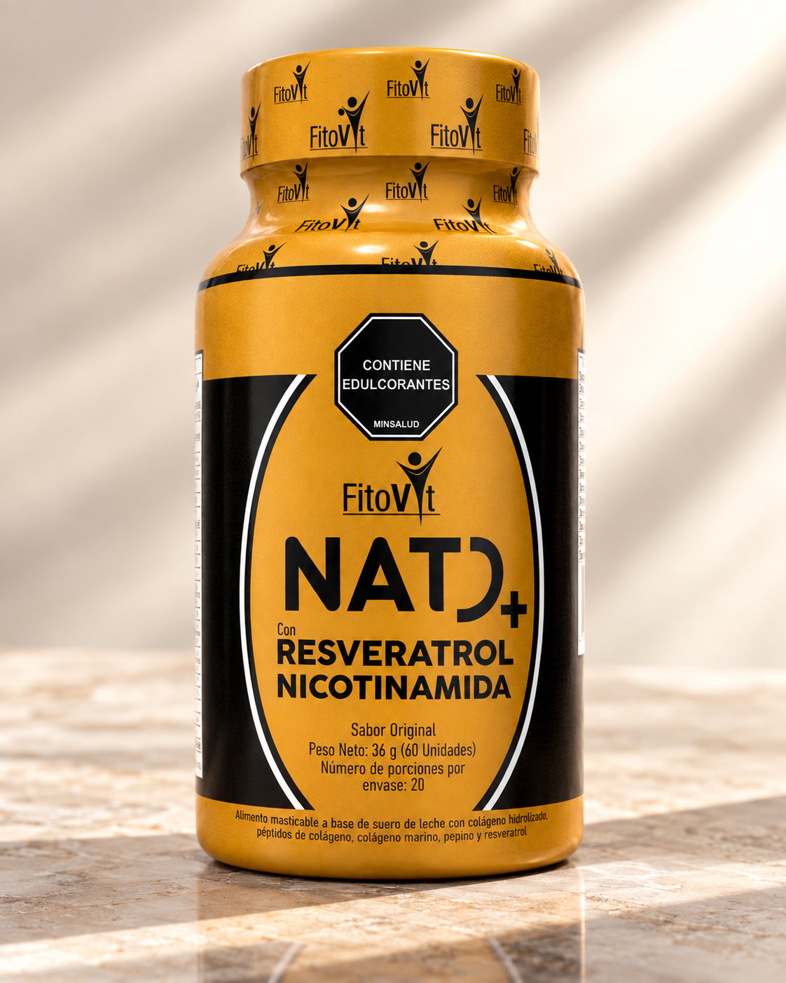 NAD+ con resveratrol y nicotinamida 60 masticables
