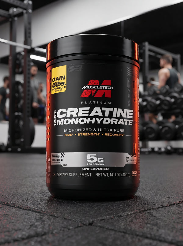 Creatina Monohidratada MuscleTech para fuerza y recuperación muscular