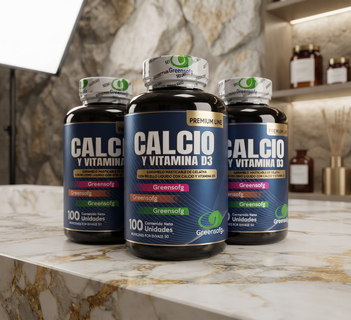 Calcio con Vitamina D3 Masticable x3 Frascos 300 Unidades | Envío Gratis Colombia