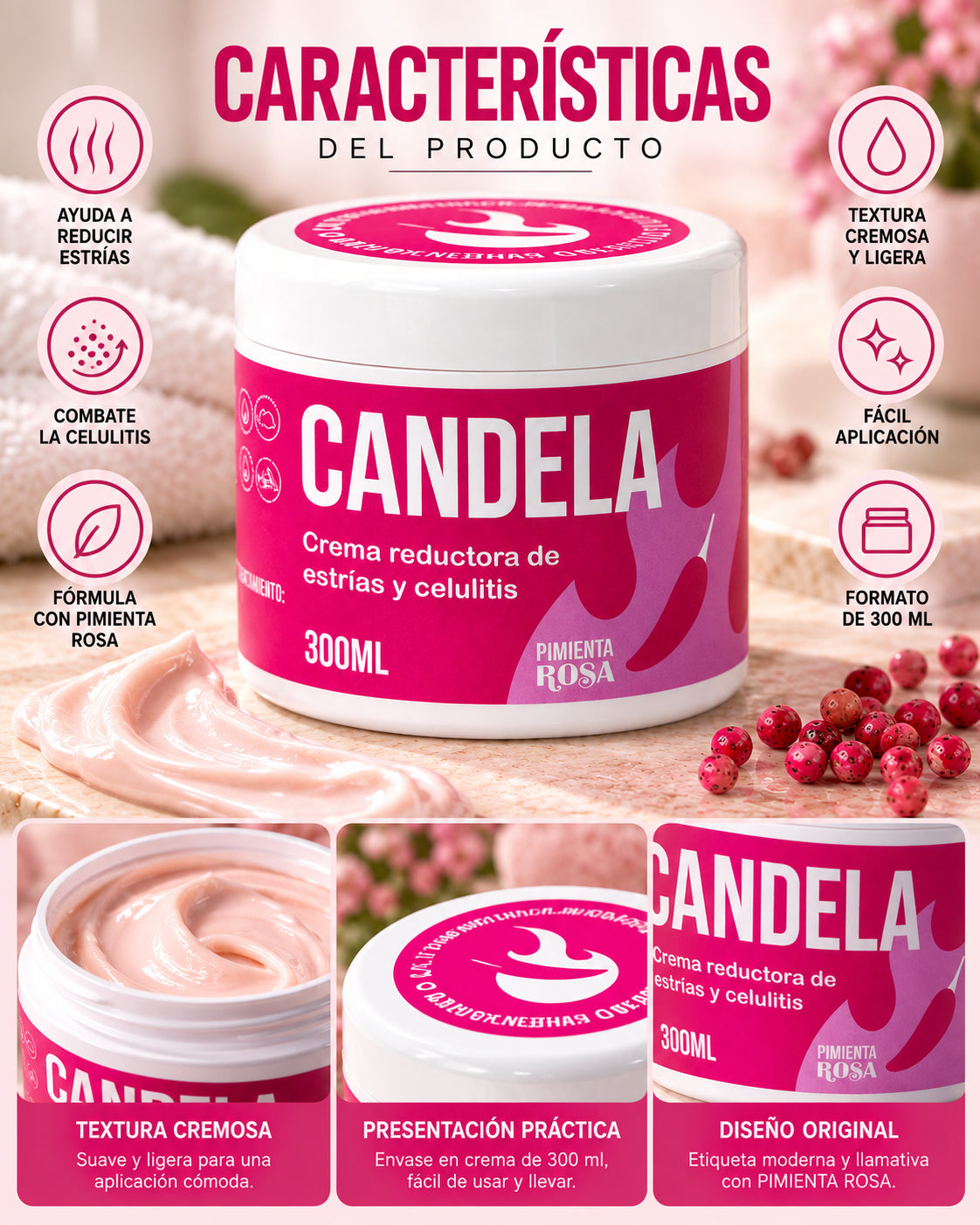Características de la crema Candela