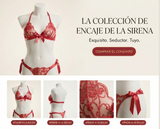 Conjunto Mapalé rojo con lentejuelas, lencería premium