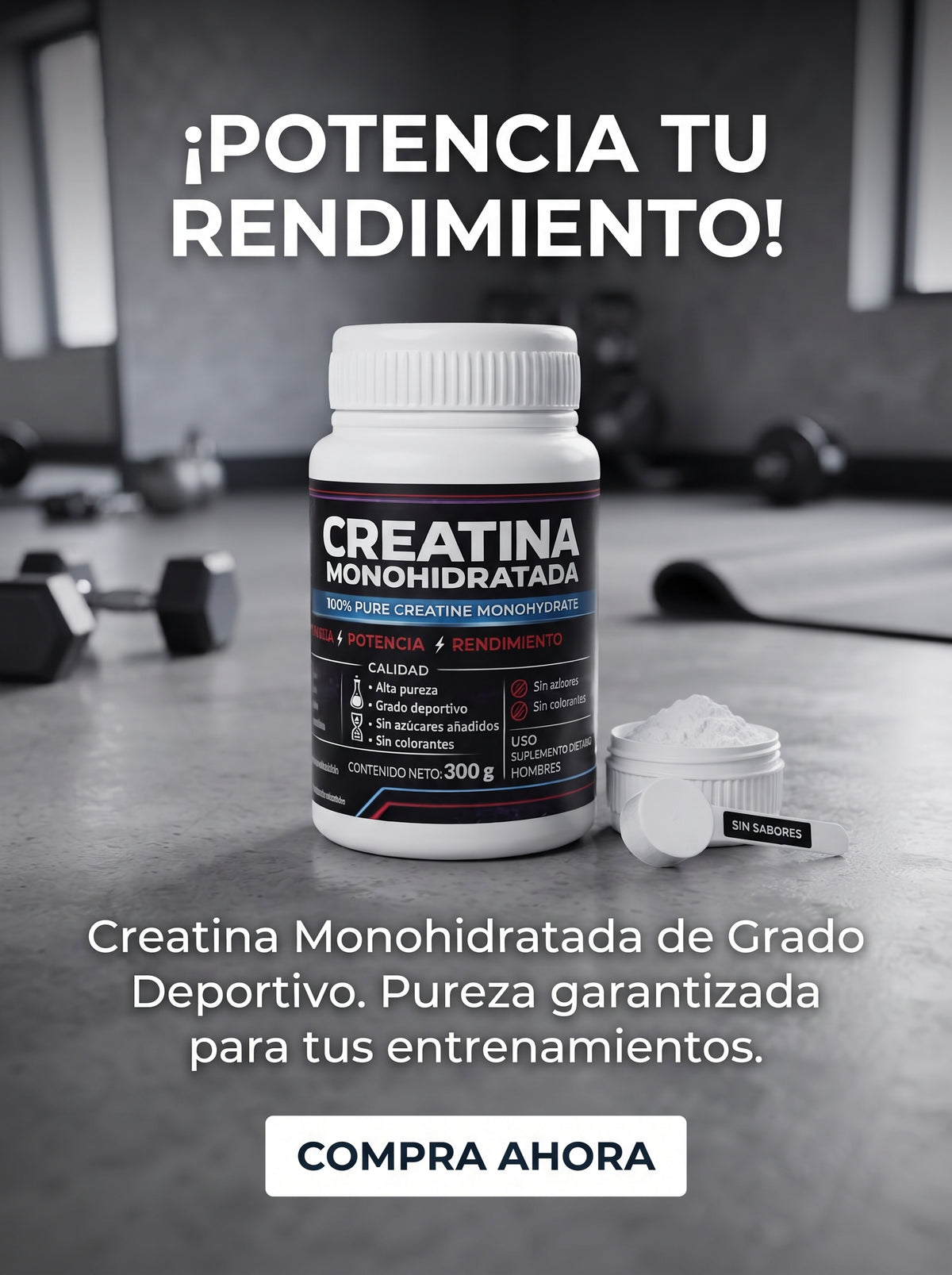 Creatina Monohidratada 300 g en Polvo | Envío Gratis Colombia