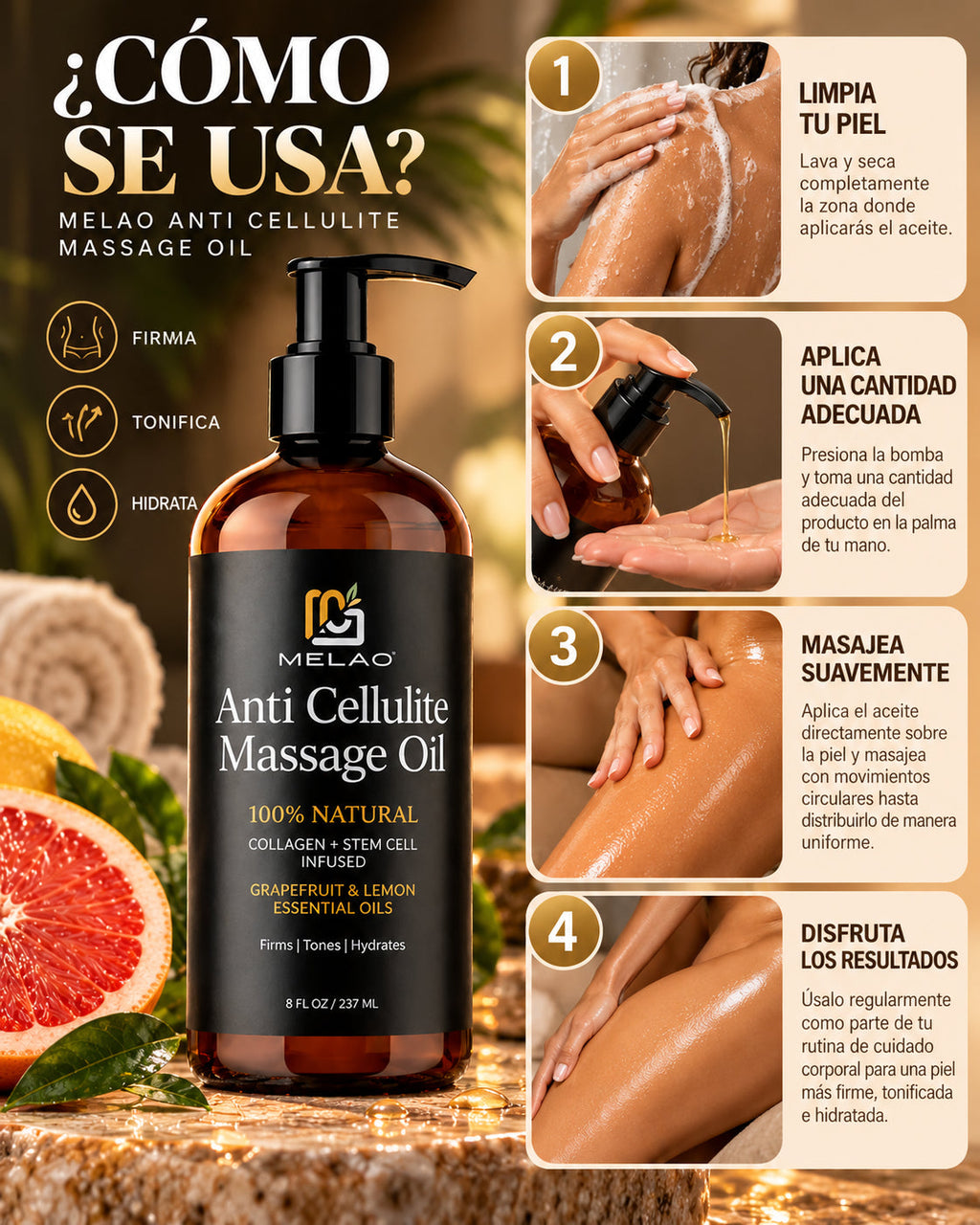 Guía de uso del aceite anticelulítico
