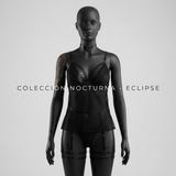 Babydoll negro de malla - empaque con envío discreto