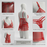 Babydoll rojo semitransparente - empaque con envío discreto