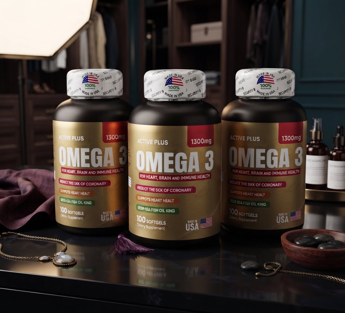 Omega 3 1300 mg x3 Frascos 300 Cápsulas Blandas | Envío Gratis Colombia