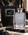 Rasasi Hawas for Him Eau de Parfum 100 ml sobre mármol negro