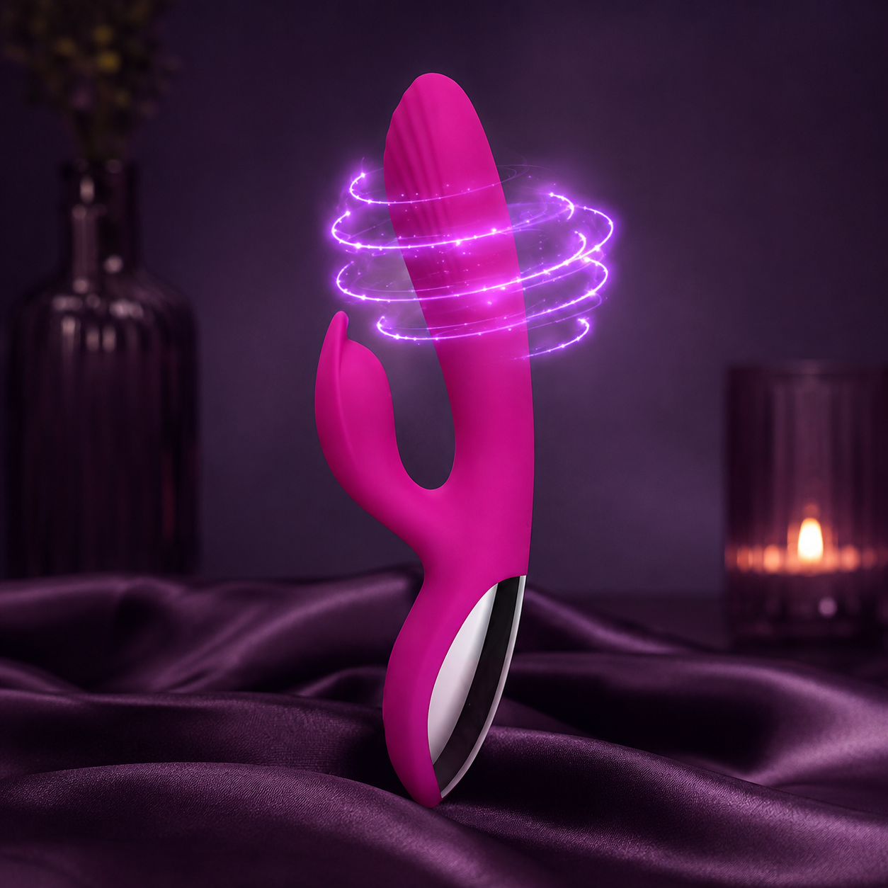 Vibrador Aurora Dual, detalle de la doble cabeza estimuladora