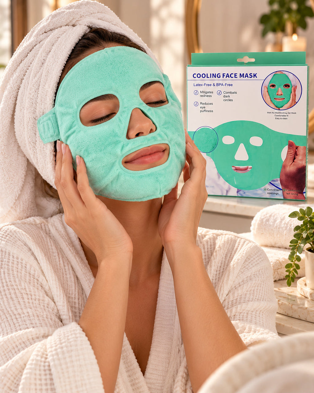 Mascarilla facial de hidrogel reutilizable frío y calor