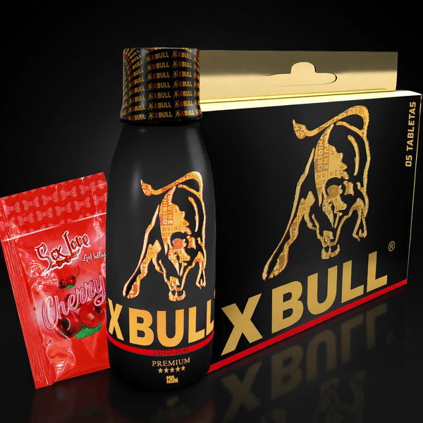 Kit SEX-Bull vitalidad íntima con tabletas, jarabe energizante y gel Cherry