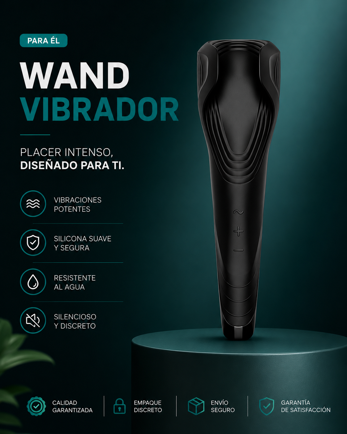 Satisfyer Men Wand - detalle de diseño con alas ajustables